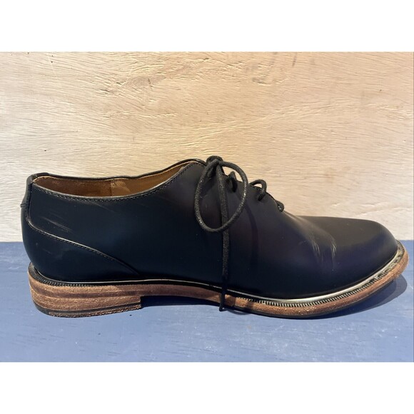 John Fluevog womens Size 9 Oxford Shoes Leather Modvog Mariella black gold - Picture 7 of 10